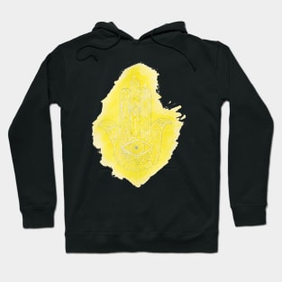 Yellow Watercolor Hamsa Hand Hoodie